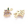 Brass Micro Pave Cubic Zirconia Pendants KK-T074-86G-2