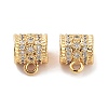 Brass Micro Pave Clear Cubic Zirconia Tube Bails KK-S394-06D-1
