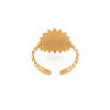 Ion Plating(IP) 304 Stainless Steel Flat Round with Heart Open Cuff Ring for Women LS-RJEW-S405-202G-2