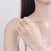 Oval Brass Micro Pave Clear Cubic Zirconia Finger Rings for Women FS-WGE5686-01-4