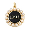 Brass Enamel Pendants KK-S526-12G-B-1