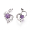Natural Amethyst Pendants G-L512-O15-2