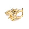 Brass Micro Pave Clear Cubic Zirconia Hoop Earring Findings KK-D369-03G-2