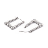 Non-Tarnish 304 Stainless Steel Beaded Trapezoid Hoop Earrings for Women EJEW-B018-04P-2