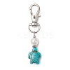 Sea Turtle Synthetic Howlite & Turquoise Pendant Decorations HJEW-JM02381-4