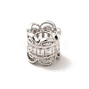 Rack Plating Brass Cubic Zirconia European Beads KK-G458-16P-1