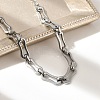 304 Stainless Steel Rectangle Link Chains Bracelets for Men & Women BJEW-D042-44P-2