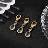 Glass with Brass Faceted Teardrop Pendant Decorations HJEW-JM04030-1