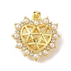 Rack Plating Brass Clear Cubic Zirconia ABS Pearl Pendants KK-S380-12G-1