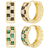 2 Pairs 2 Colors Rack Plating Brass Hoop Earrings EJEW-BBC0002-11-1