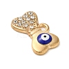 Alloy Enamel Rhinestone Glass Pendants X1-ENAM-U003-02G-12-2