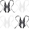 4 Pairs 2 Colors Nylon Embroidery Lace Anklet with Toe Ring AJEW-CP0007-42-1