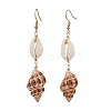 304 Stainless Steel Shell Shape Dangle Earrings EJEW-JE06265-03-4