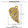 304 Stainless Steel Rhinestone Pendants STAS-OY005-43G-2