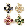 Brass Micro Pave Cubic Zirconia Pendants KK-A257-17G-1