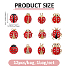 1 Bag Ladybug Enamel Pins JEWB-FH0002-56-8