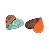 Opaque Resin and Walnut Wood Pendants RESI-T060-16M-2