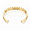 Brass Micro Pave Clear Cubic Zirconia Cuff Bangles BJEW-N302-006A-NF-3