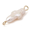 Natural Keshi Pearl Cross Links Connector Charms PALLOY-JF02822-5