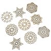 12Pcs 6 Styles Wood Cup Mats AJEW-CJ0001-37-3