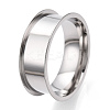 201 Stainless Steel Grooved Finger Ring Settings STAS-WH0047-8mm-24S-2