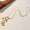 Beach 304 Stainless Steel Starfish Whale Pendant Necklaces NJEW-D337-01G-1