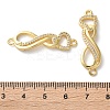 Rack Plating Brass Clear Cubic Zirconia Infinity Heart Connector Charms KK-C084-13A-G-3