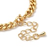 Brass Micro Pave Clear Cubic Zirconia Curved Rectangle with Hollow Heart Cuban Link Chains Bracelets for Women BJEW-M322-03G-A-3