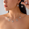 Alloy Rhinestone Snowflake Pendant Necklace & Stud Earrings Set for Women FS-WGDD9A4-10-2