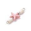 10Pcs 2 Styles Dyed Synthetic Turquoise Starfish Turtle Rondelle Beaded Connector Charms PALLOY-JF04058-6