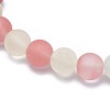 Frosted Tigerskin Glass Bead Stretch Bracelets BJEW-K212-A-016-3