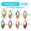 14Pcs 7 Colors Resin and Walnut Pendants FIND-TA0006-36A-4