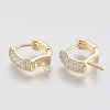Brass Micro Pave Cubic Zirconia Ear Harp Hoop Earring Findings LS-ZIRC-Q019-004G-1