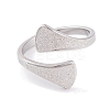 Non-Tarnish 304 Stainless Steel Triangle Open Cuff Ring foe Women RJEW-C086-19-P-2