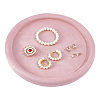 Round Wood Covered with Velvet Jewelry Display Trays for Earrings Rings Necklaces Bracelets ODIS-WH0043-178A-01-1