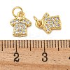 Rack Plating Brass Micro Pave Clear Cubic Zirconia Charms KK-U030-20G-3