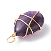 3Pcs 3 Styles Natural Mixed Gemstone Pendants PALLOY-JF01153-1-6