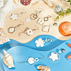 DIY Star & Flower Natural Shell Dangle Earrings Making Kit DIY-SC0025-13-4