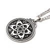 Witch Knot 201 Stainless Steel Enamel Pendant Necklaces NJEW-D066-03P-2