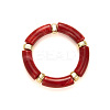 Retro Acrylic Imitation Gemstone Tube and CCB Beads Bangles for Women FS-WG908C5-06-2
