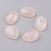 Natural Rose Quartz Flat Back Cabochons G-G741-25x35mm-21-1