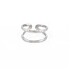 Non-Tarnish 304 Stainless Steel Double Line Open Cuff Ring for Women RJEW-S405-200P-1