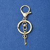 304 Stainless Steel Initial Letter Key Charm Keychains KEYC-YW00004-11-2