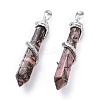 Natural Rhodonite Big Pointed Pendants G-F696-B04-2