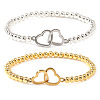 2Pcs Interlocking Heart 304 Stainless Steel Link Bracelets ZF9724-4-1