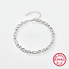 Rhodium Plated Platinum Plated 925 Sterling Silver Infinity Link Chain Bracelets RL9697-1