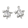 Brass Pave Clear Cubic Zirconia Connector Charms KK-H460-19P-1