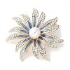 Sunflower Alloy Rhinestone Brooches for Backpack Clothes JEWB-F038-02LG-1