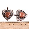 Synthetic Goldstone Peach Love Heart Pendants G-G158-01-17-3
