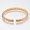 304 Stainless Steel Cuff Bangles Torque Bangles BJEW-H570-27-3